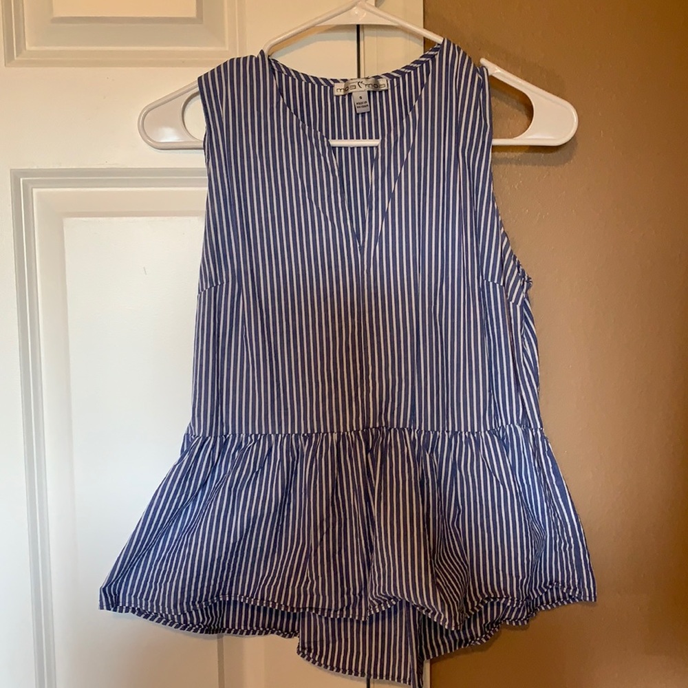 High-low peplum cotton top